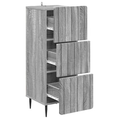 vidaXL Drawer Cabinet 33 x 34.5 x 92 cm Engineered Wood Grey Sonoma 5