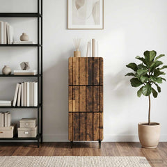 vidaXL Drawer Cabinet 33 x 34.5 x 92 cm Engineered Wood Old Wood 4