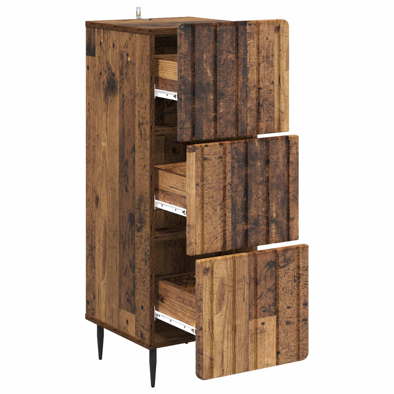 vidaXL Drawer Cabinet 33 x 34.5 x 92 cm Engineered Wood Old Wood 5