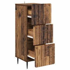 vidaXL Drawer Cabinet 33 x 34.5 x 92 cm Engineered Wood Old Wood 5