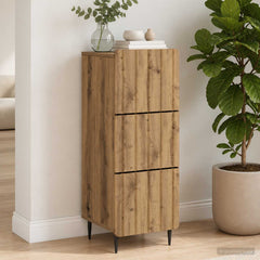 vidaXL Drawer Cabinet 33 x 34.5 x 92 cm Engineered Wood Artisan Oak 4