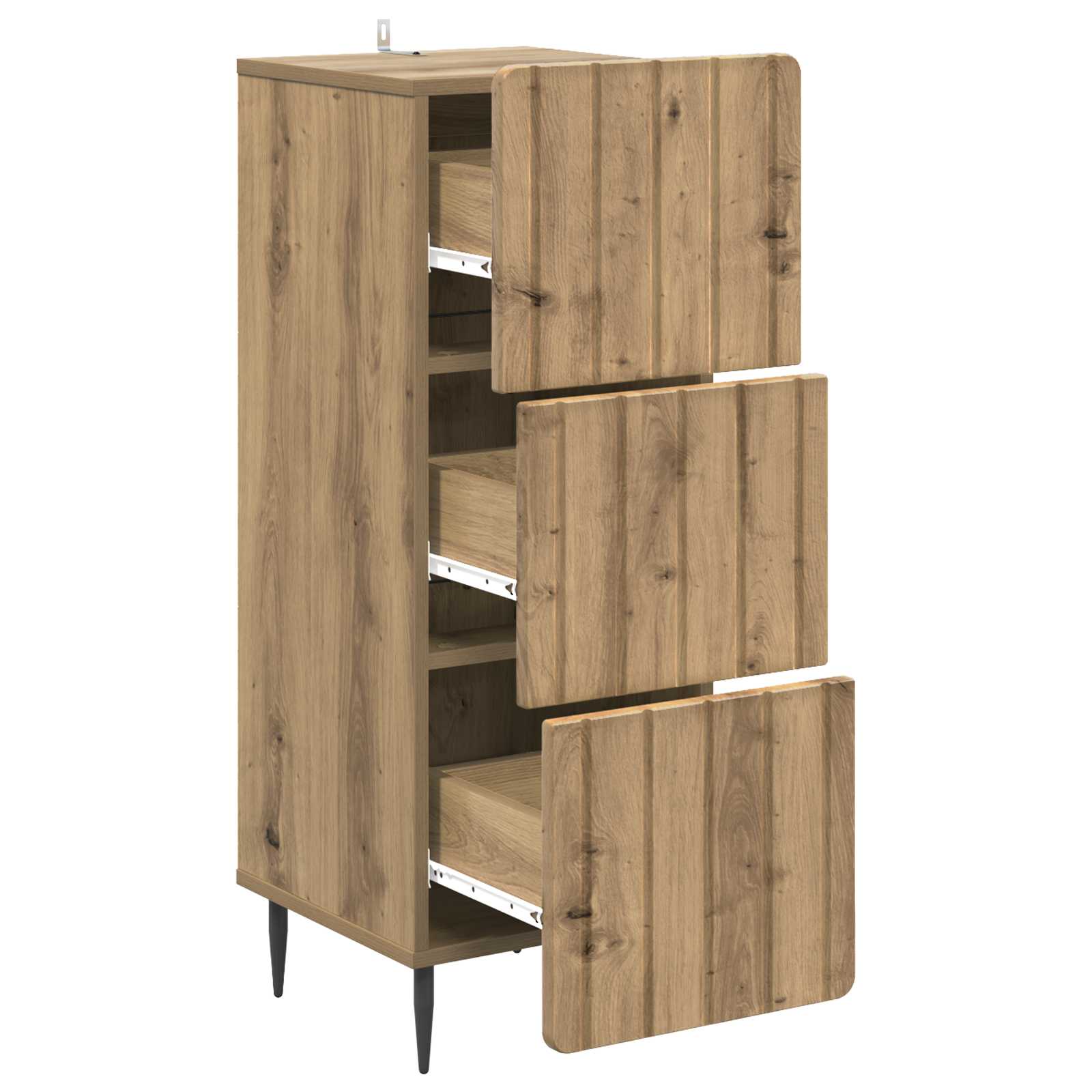 vidaXL Drawer Cabinet 33 x 34.5 x 92 cm Engineered Wood Artisan Oak 5