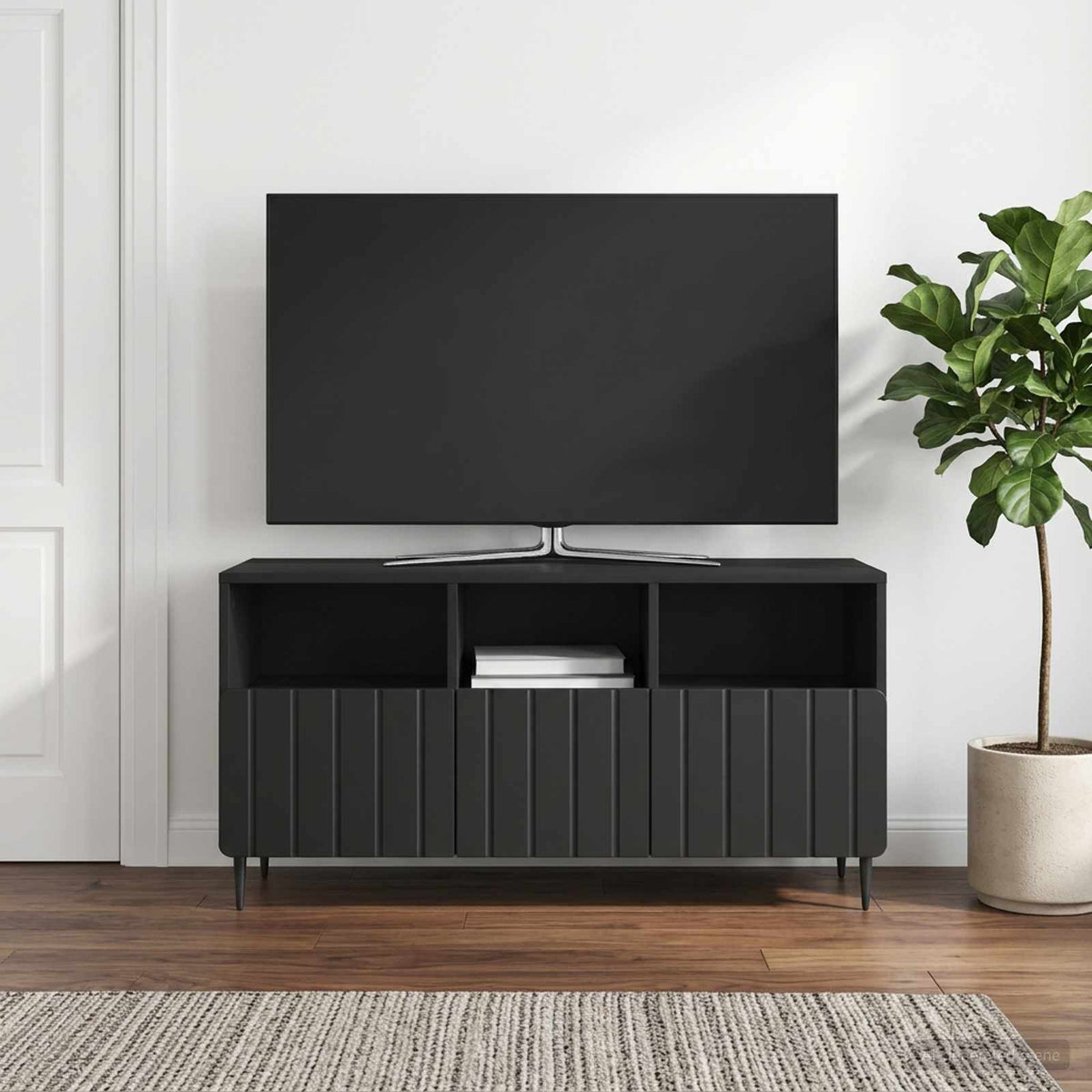 TV Cabinet 102 x 34.5 x 50 cm Engineered Wood Black