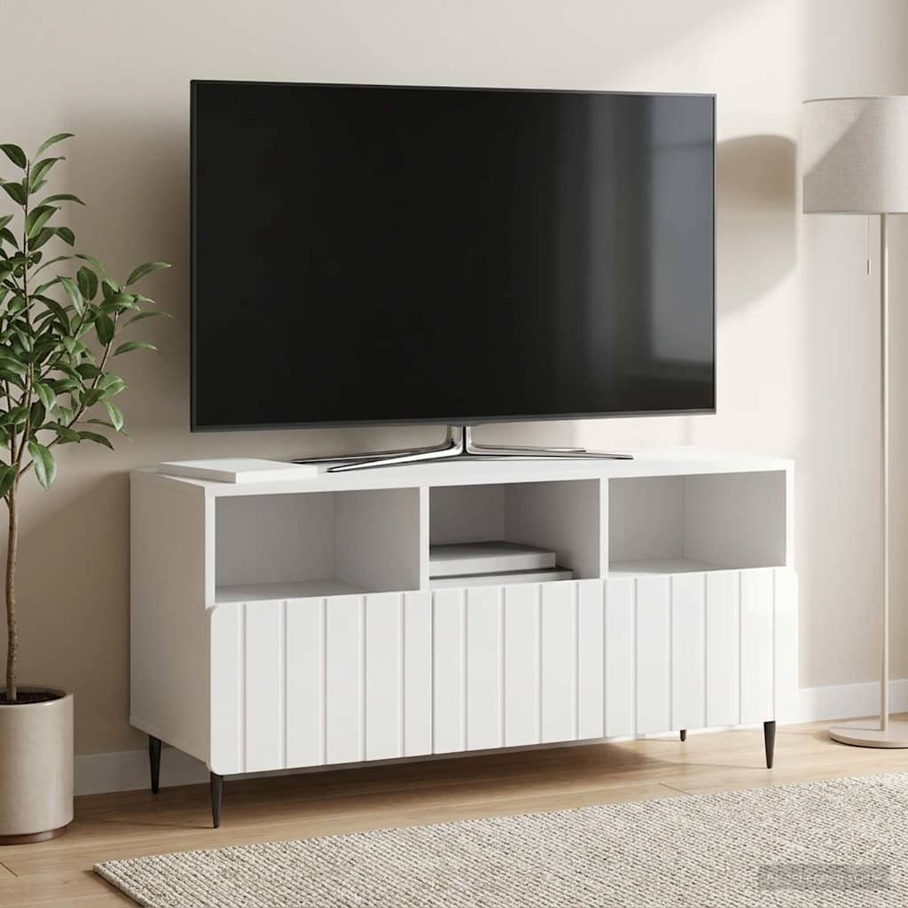 TV Cabinet 102 x 34.5 x 50 cm Engineered Wood High gloss white