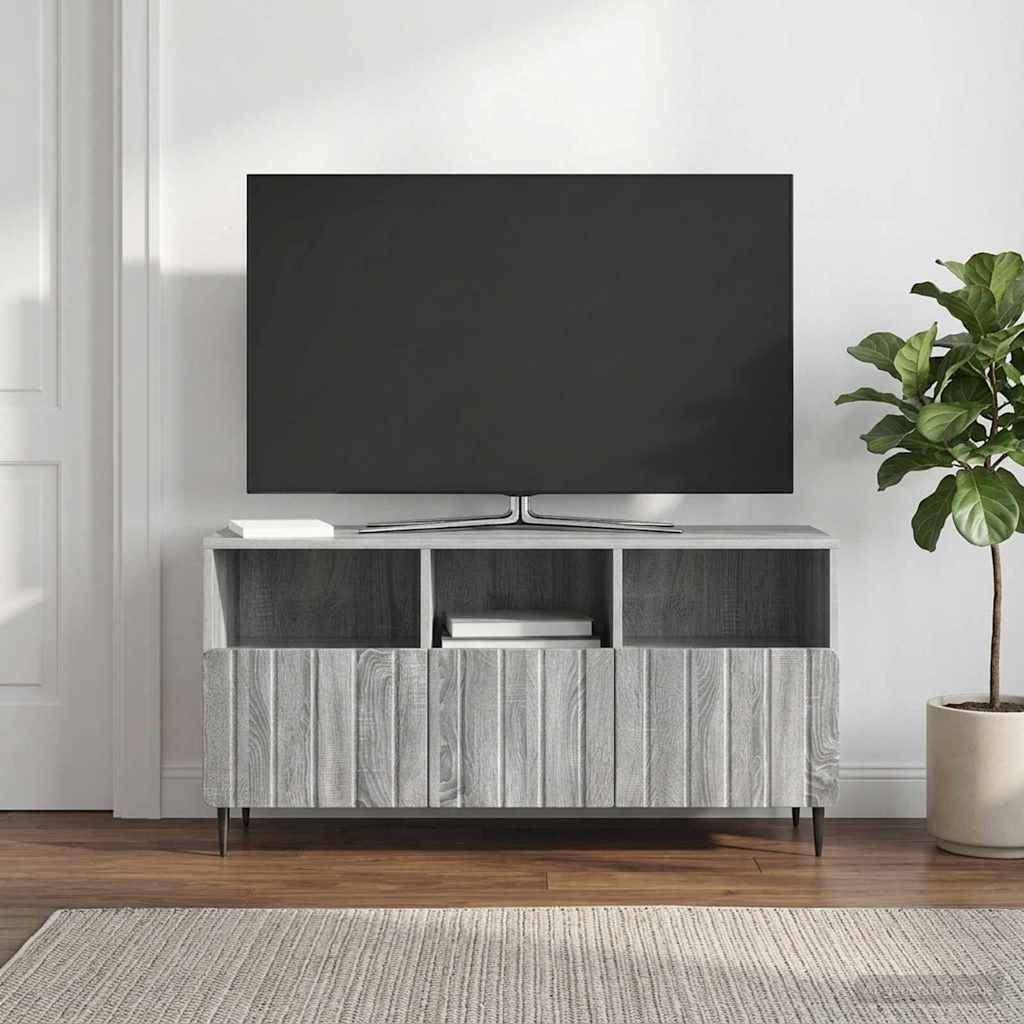 TV Cabinet 102 x 34.5 x 50 cm Engineered Wood Grey sonoma