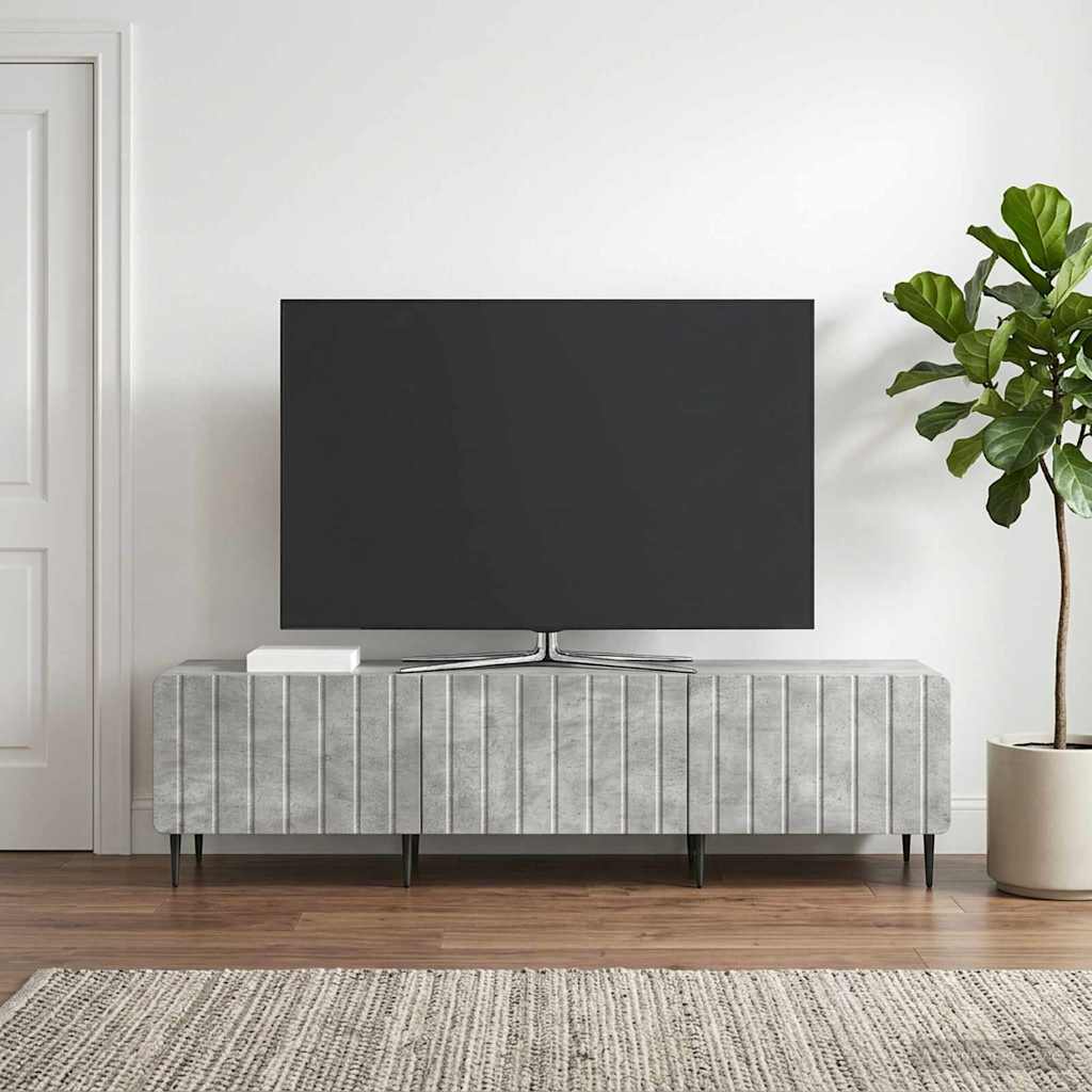 TV Cabinet 147 x 34.5 x 32 cm Engineered Wood Concrete grey