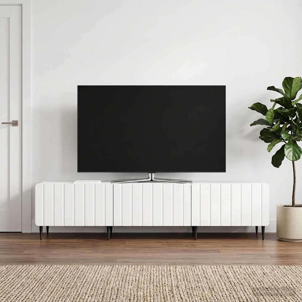TV Cabinet 147 x 34.5 x 32 cm Engineered Wood High gloss white