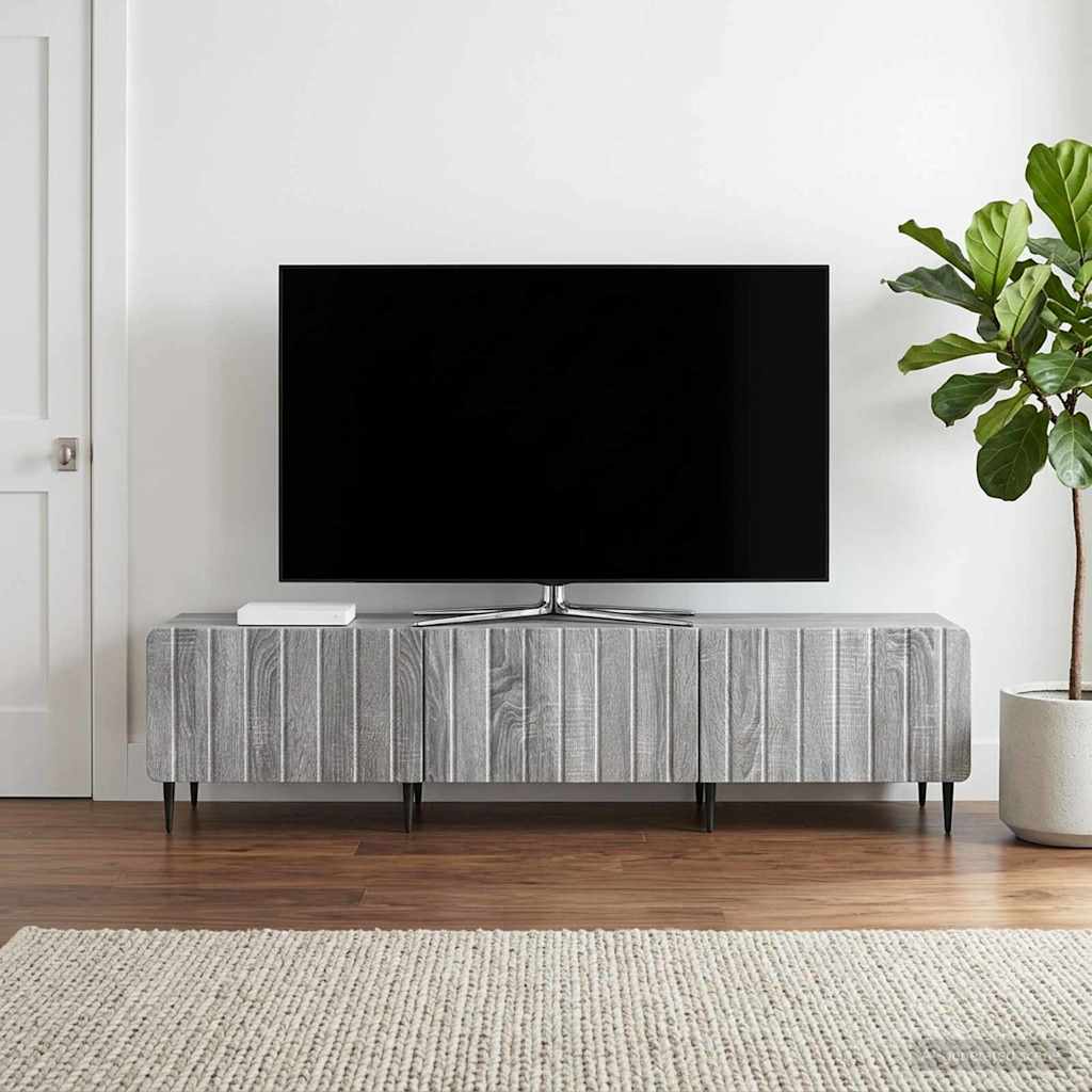 TV Cabinet 147 x 34.5 x 32 cm Engineered Wood Grey sonoma