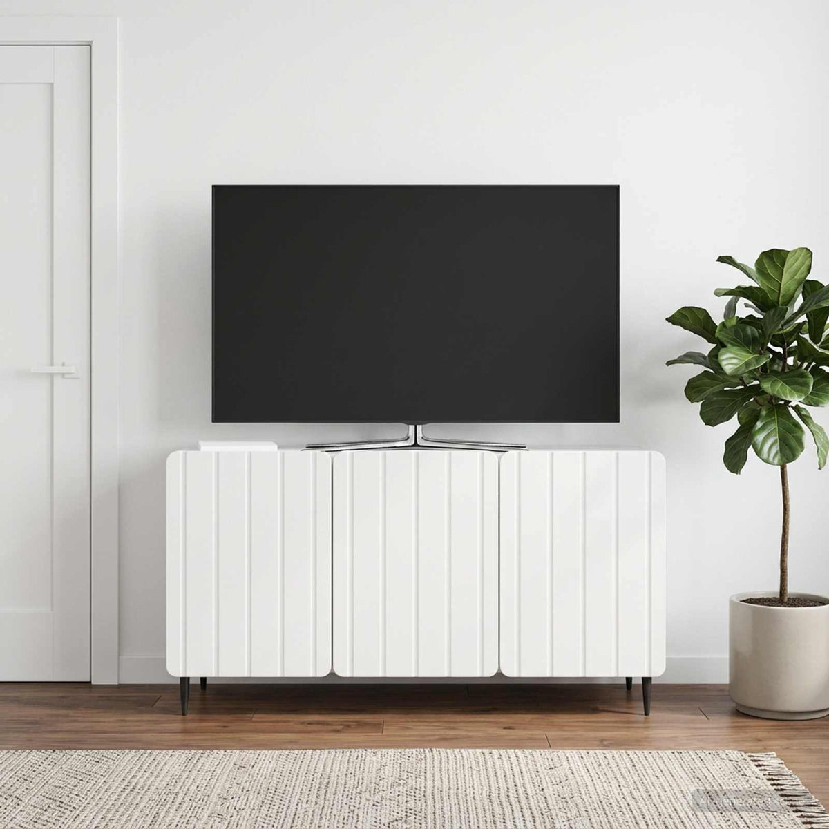 TV Cabinet 99 x 34.5 x 52 cm Engineered Wood High gloss white