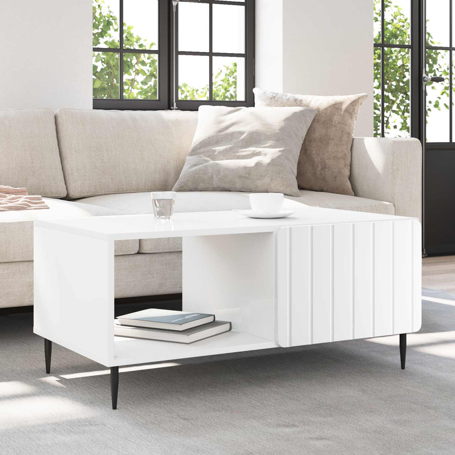 vidaXL Coffee Table White 90 x 50 x 40 cm Engineered Wood 1
