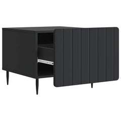 vidaXL Coffee Table with Drawer Black 49 x 50 x 42 cm Engineered Wood 4