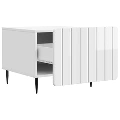 vidaXL Coffee Table High Gloss White 49 x 50 x 42 cm Engineered Wood 4