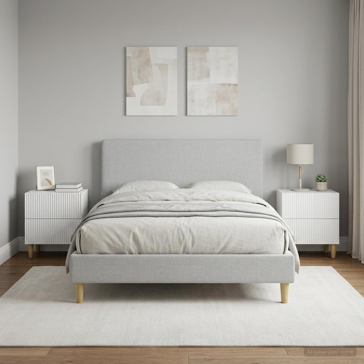 vidaXL Bedside Cabinet 2 pcs White 43 x 34.5 x 48 cm Engineered Wood 4