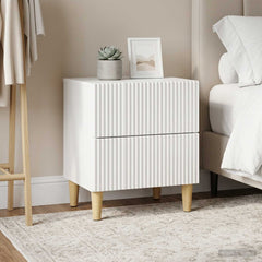vidaXL Bedside Cabinet 2 pcs White 43 x 34.5 x 48 cm Engineered Wood 1
