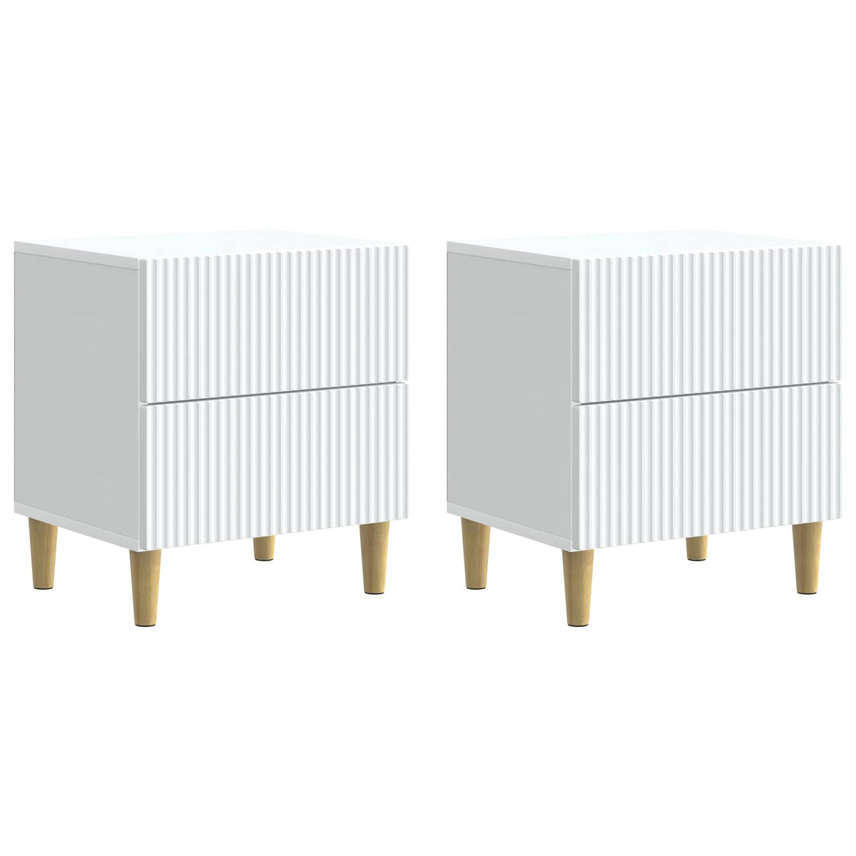 vidaXL Bedside Cabinet 2 pcs White 43 x 34.5 x 48 cm Engineered Wood 2
