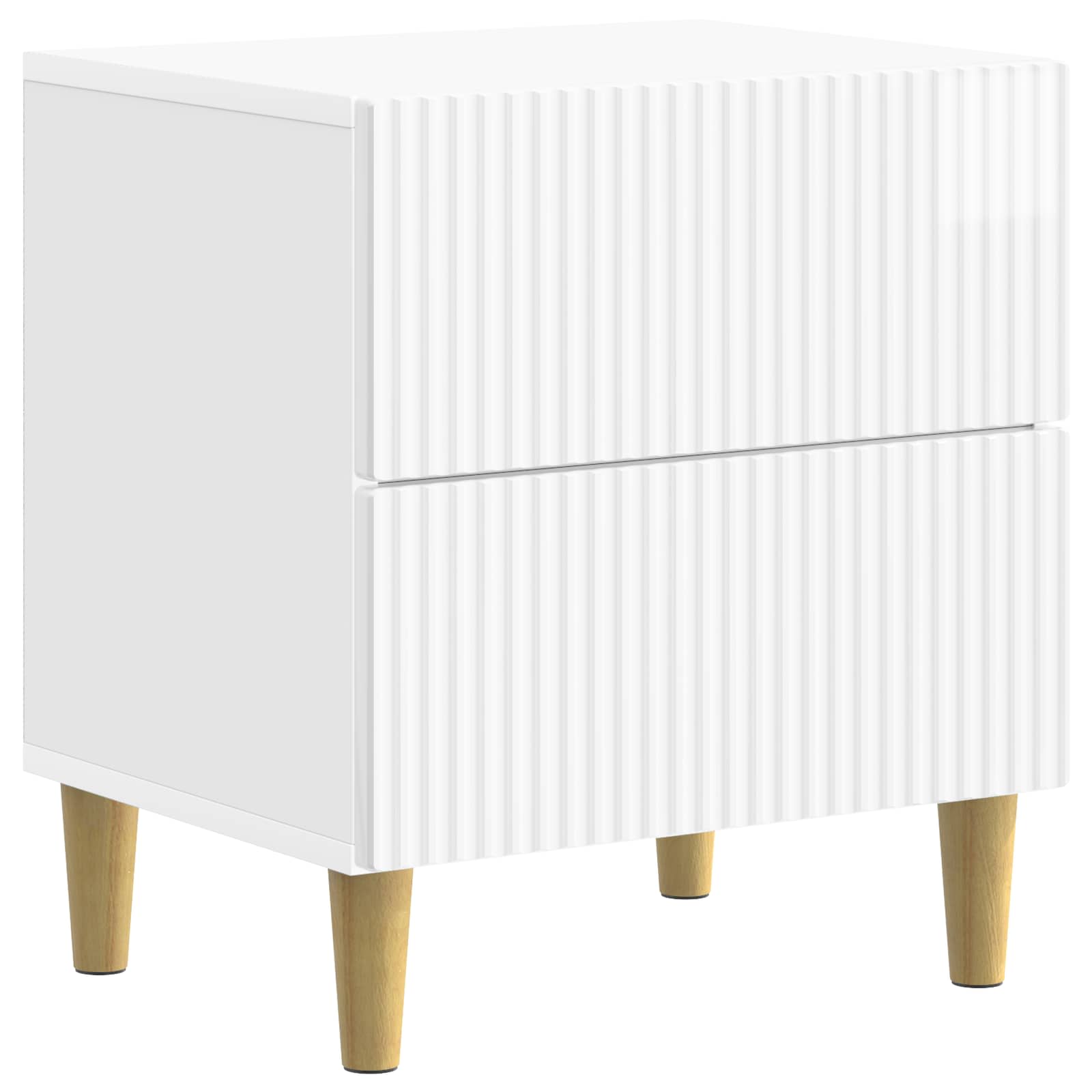 vidaXL Bedside Cabinet High Gloss White 43 x 34.5 x 48 cm 2
