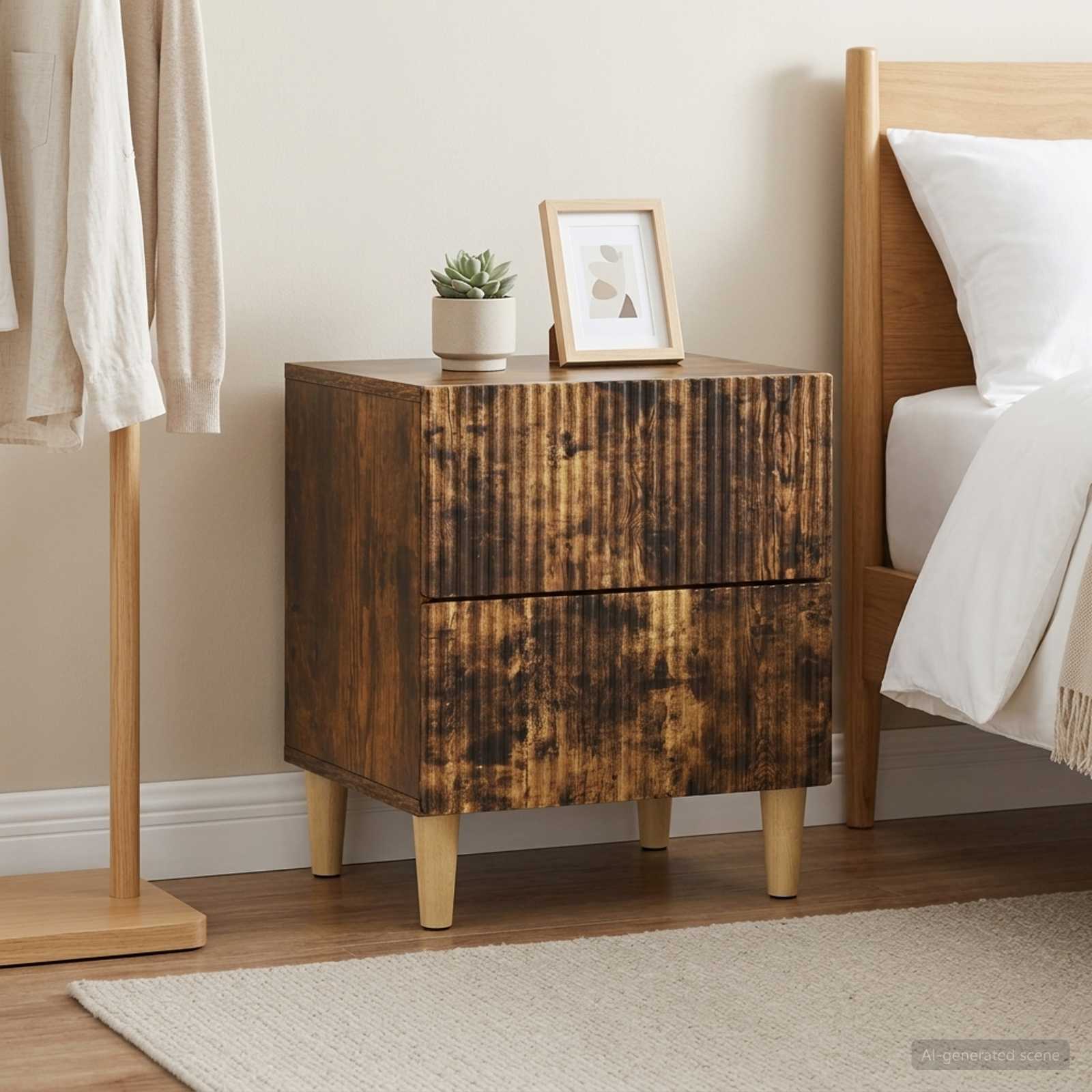 vidaXL Bedside Cabinet 2 pcs Smoked Oak 43 x 34.5 x 48 cm 4