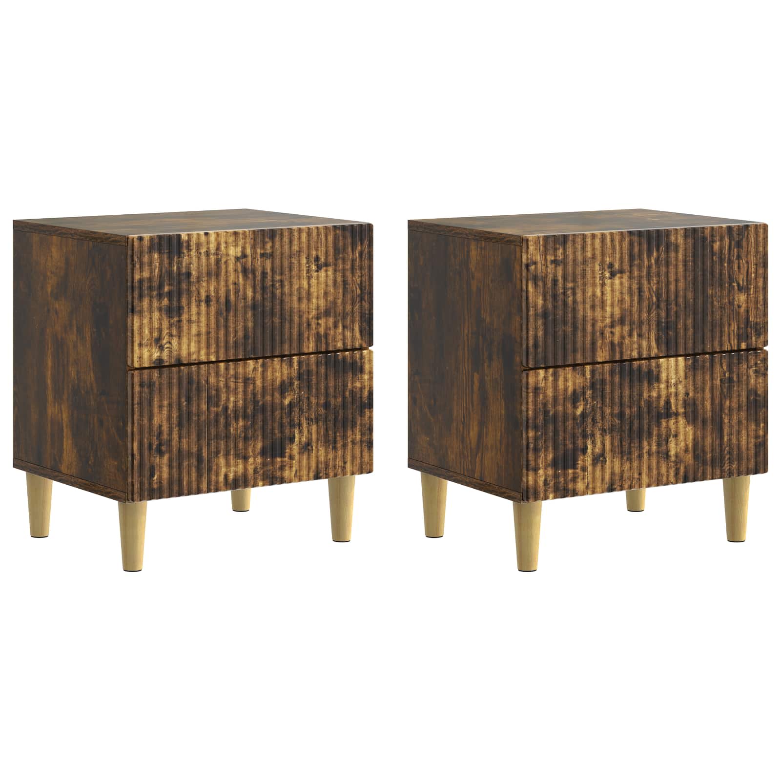 vidaXL Bedside Cabinet 2 pcs Smoked Oak 43 x 34.5 x 48 cm 2