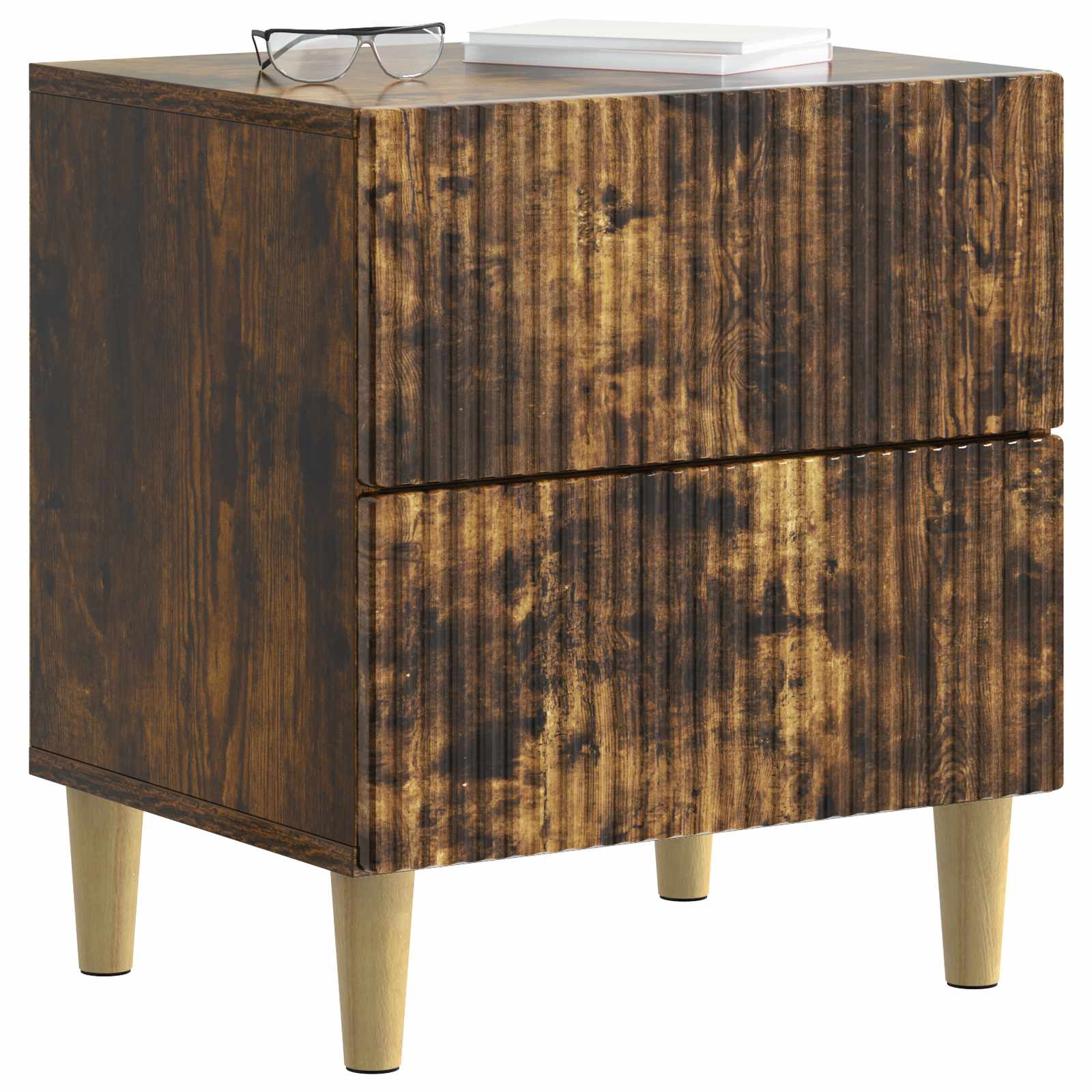 vidaXL Bedside Cabinet 2 pcs Smoked Oak 43 x 34.5 x 48 cm 3