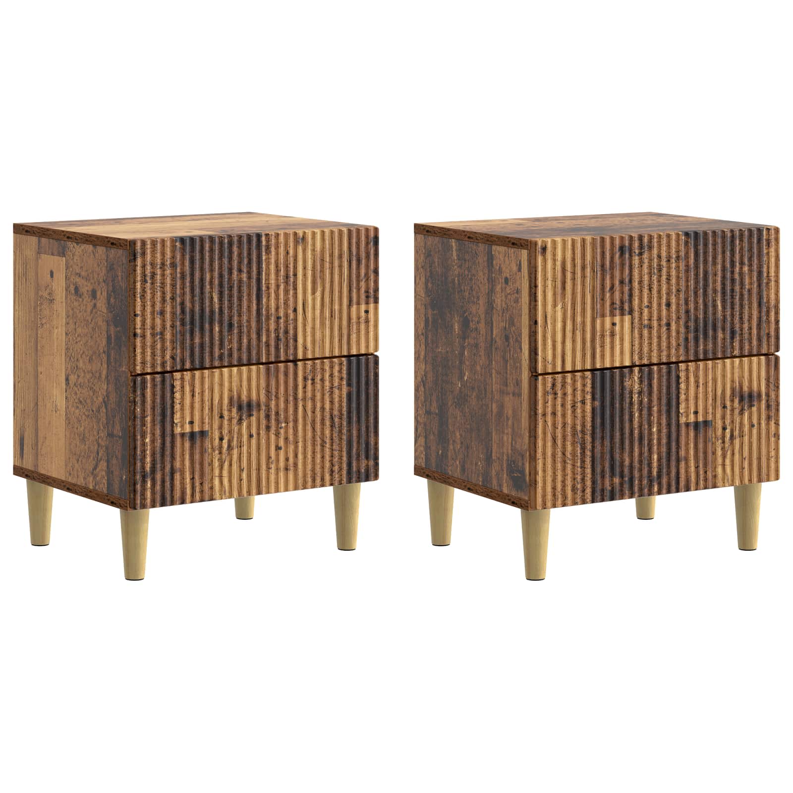 vidaXL Bedside Cabinet 2 pcs Old Wood 43 x 34.5 x 48 cm 2