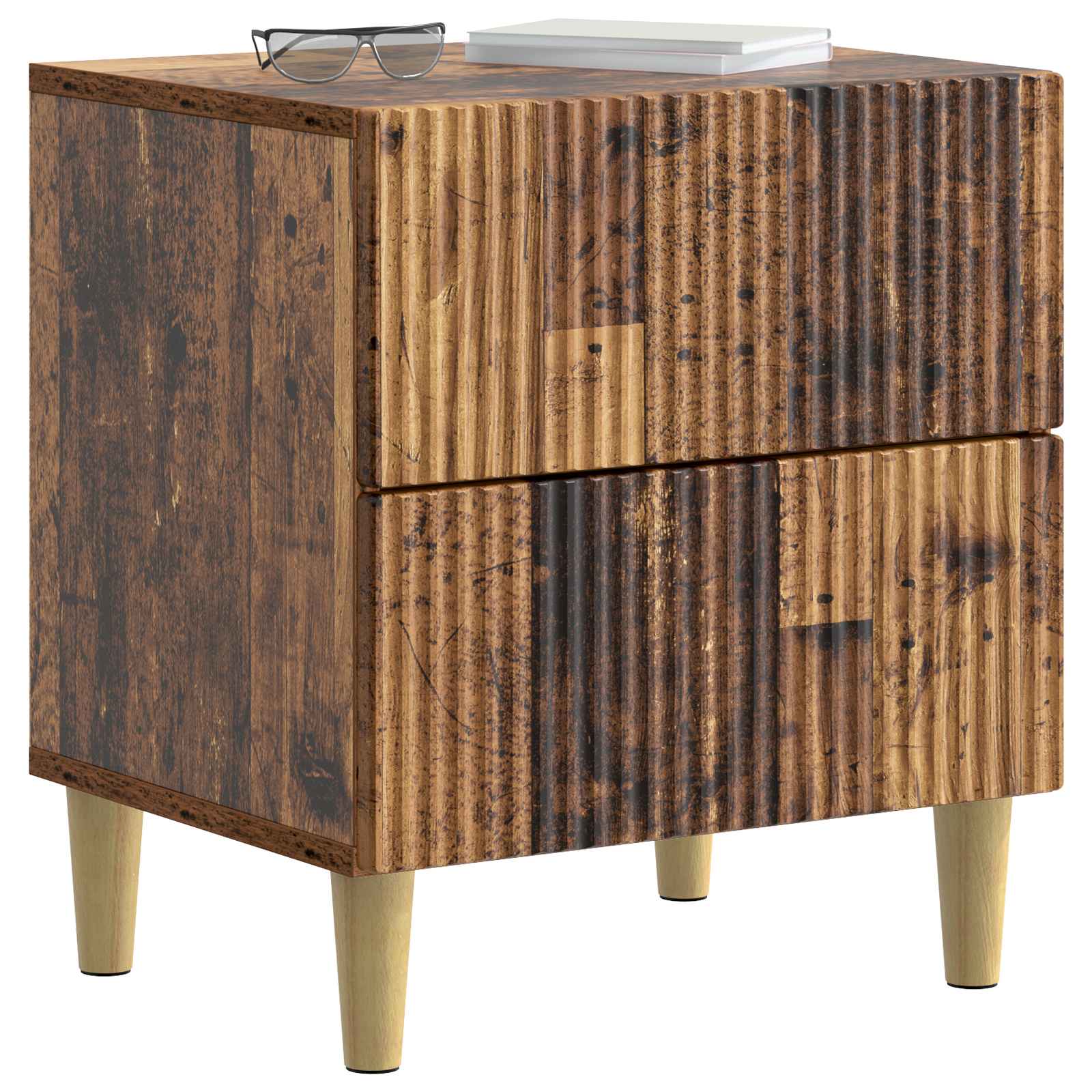 vidaXL Bedside Cabinet 2 pcs Old Wood 43 x 34.5 x 48 cm 3