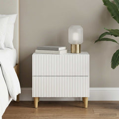 vidaXL Bedside Cabinet White 62 x 34.5 x 48 cm Engineered Wood 1