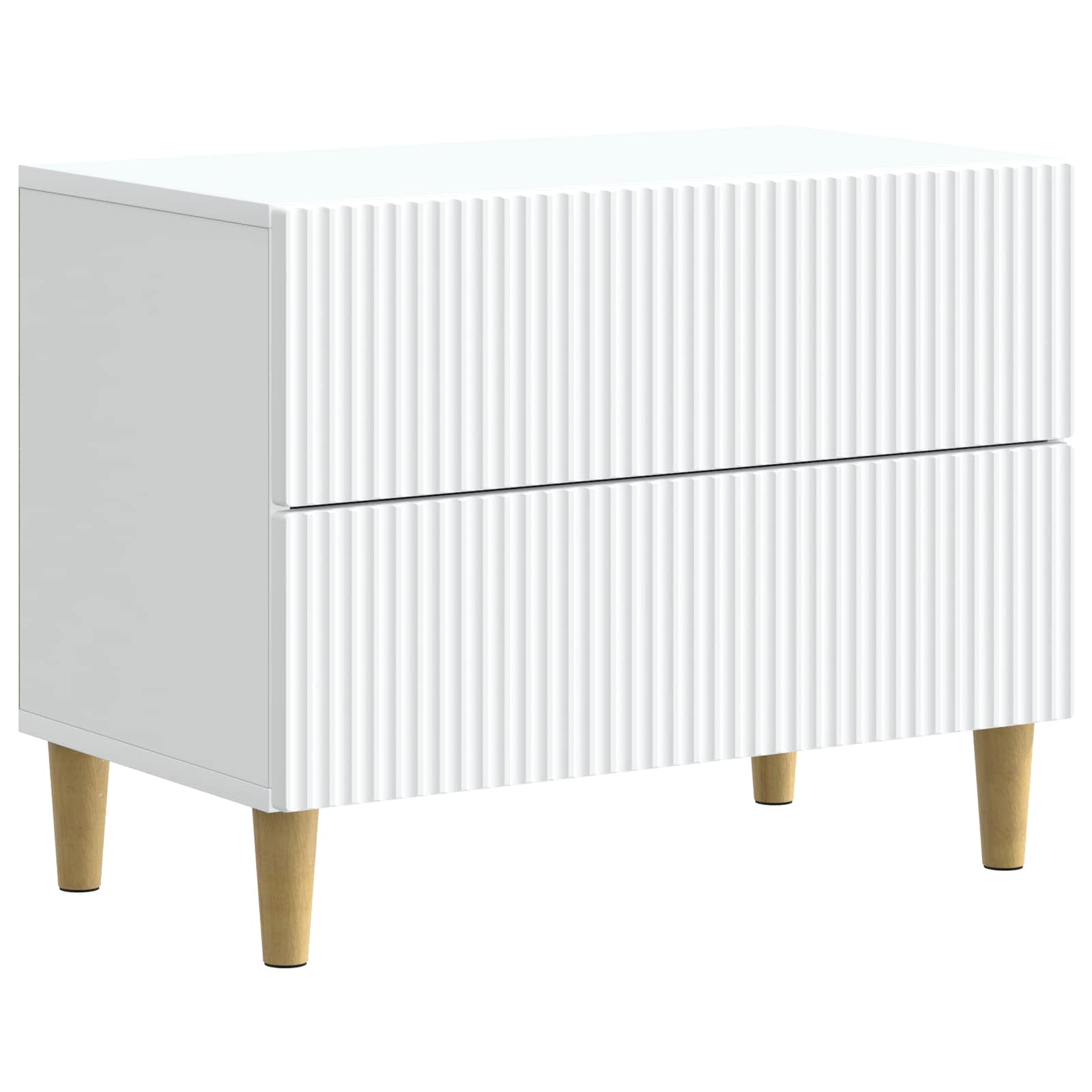 vidaXL Bedside Cabinet White 62 x 34.5 x 48 cm Engineered Wood 2