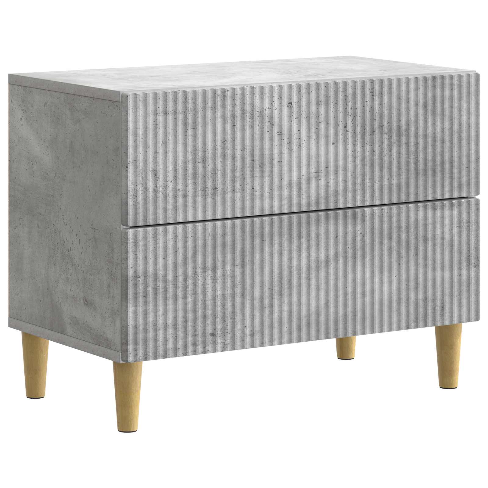 vidaXL Bedside Cabinet Concrete Grey 62 x 34.5 x 48 cm Engineered Wood 2