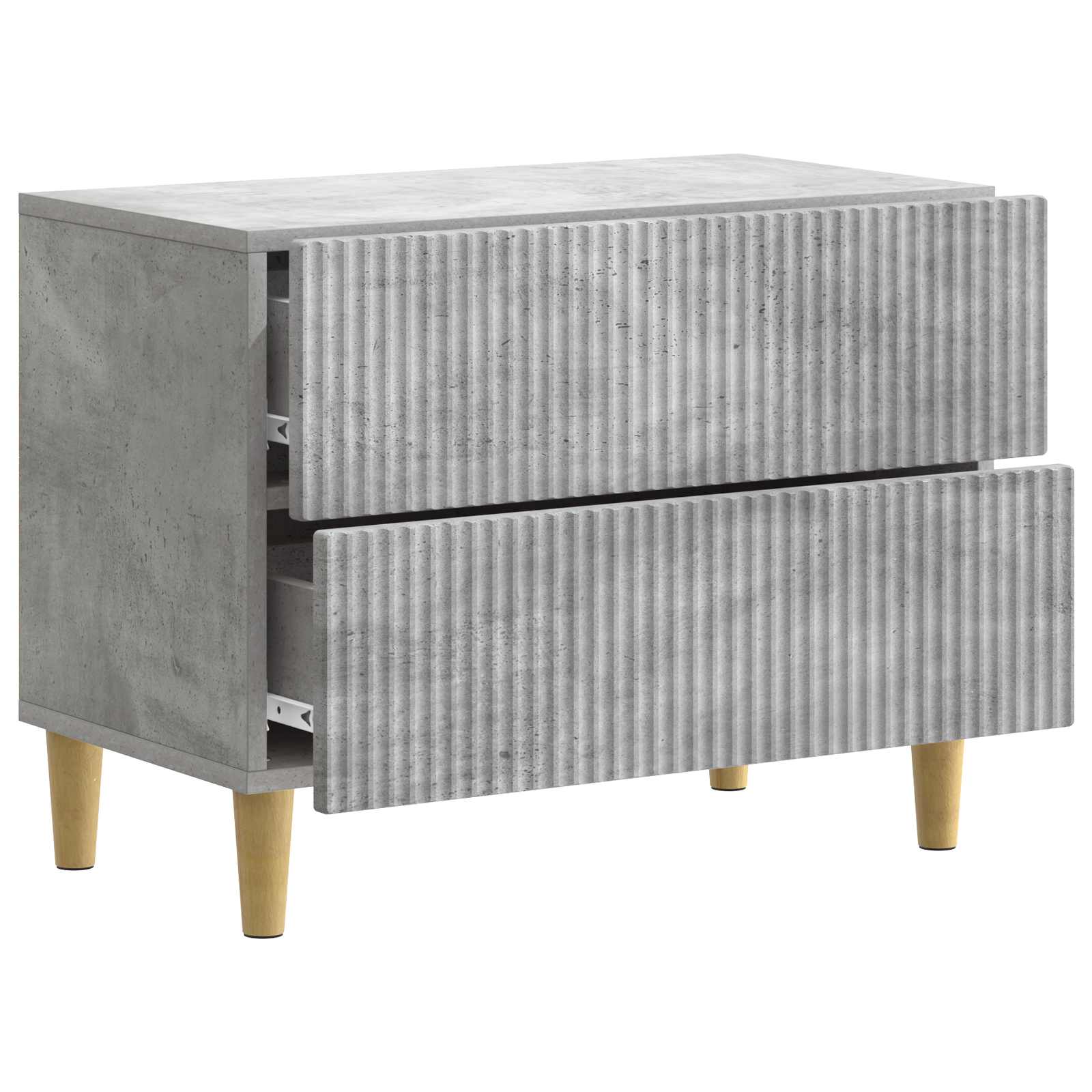 vidaXL Bedside Cabinet Concrete Grey 62 x 34.5 x 48 cm Engineered Wood 4