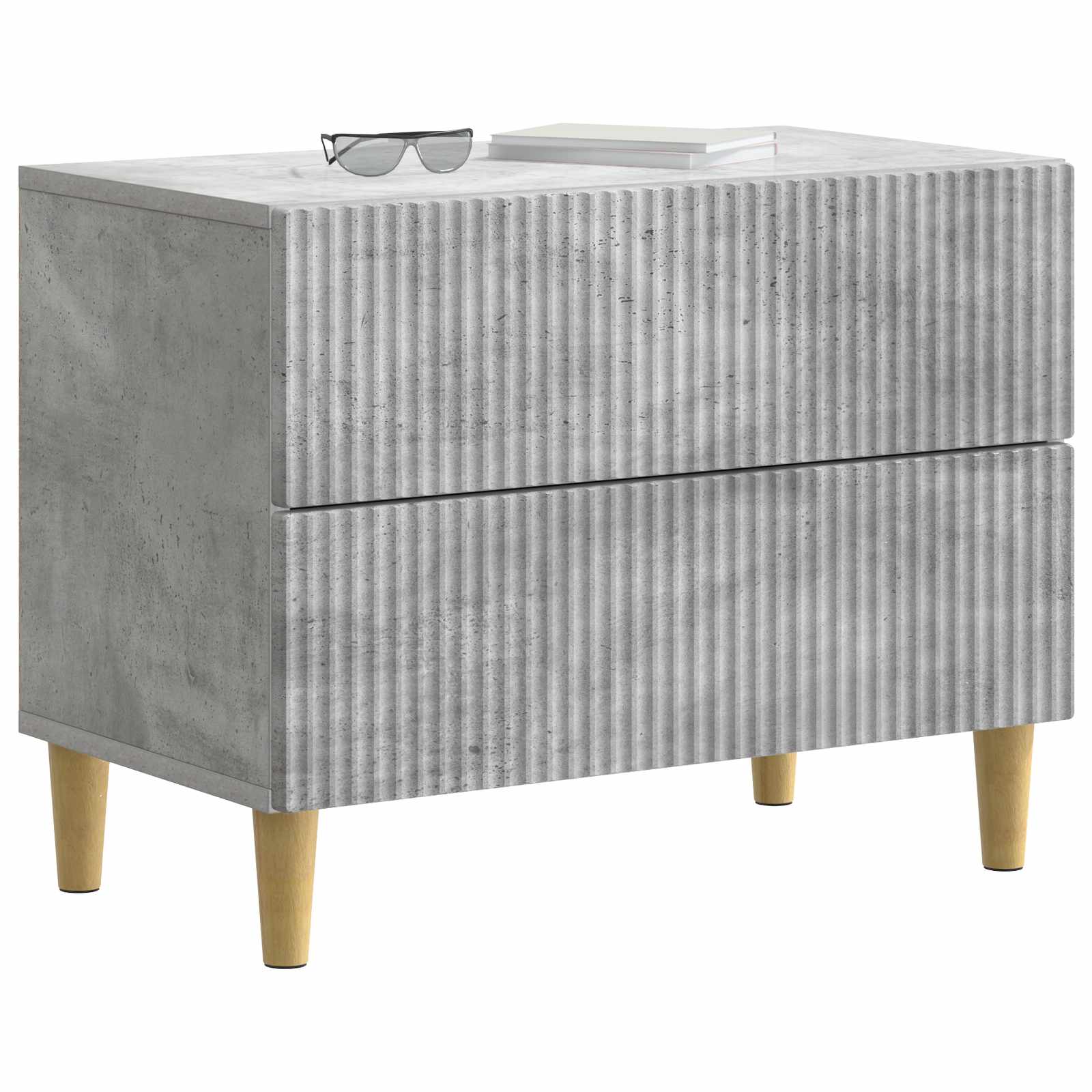 vidaXL Bedside Cabinet Concrete Grey 62 x 34.5 x 48 cm Engineered Wood 3