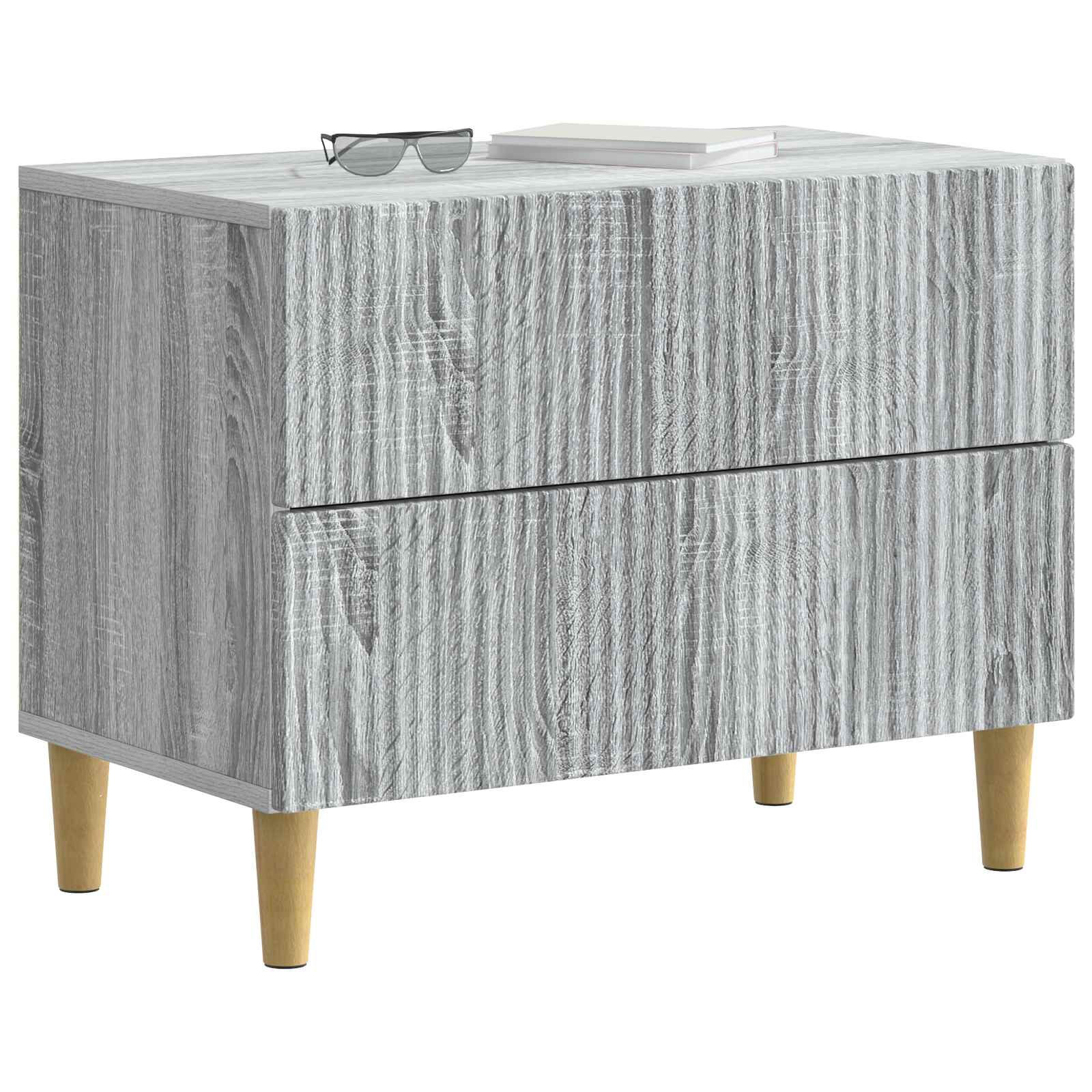 vidaXL Bedside Cabinet Grey Sonoma 62 x 34.5 x 48 cm Engineered Wood 3