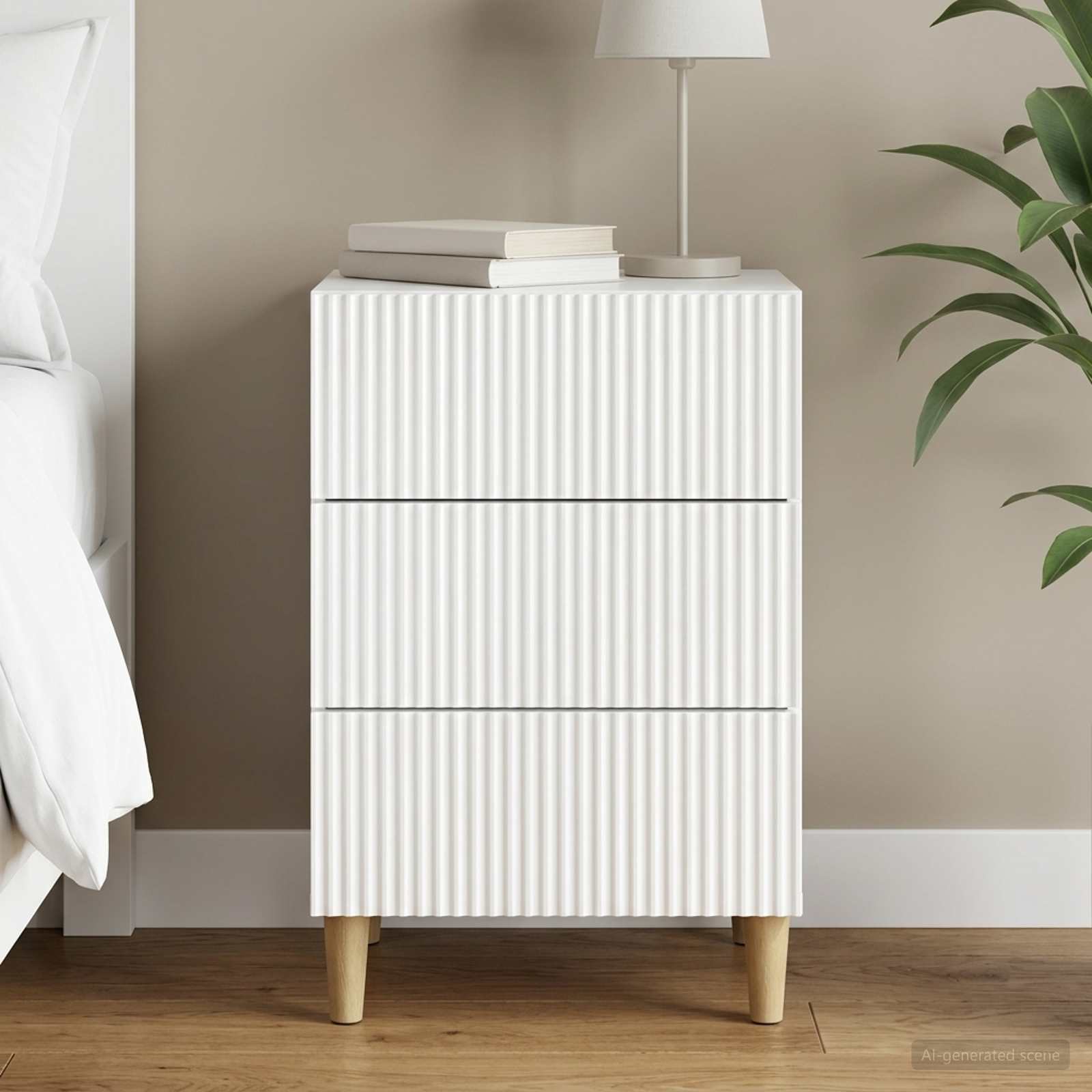 vidaXL Bedside Cabinet with Drawer High Gloss White 43 x 41 x 66.5 cm 1