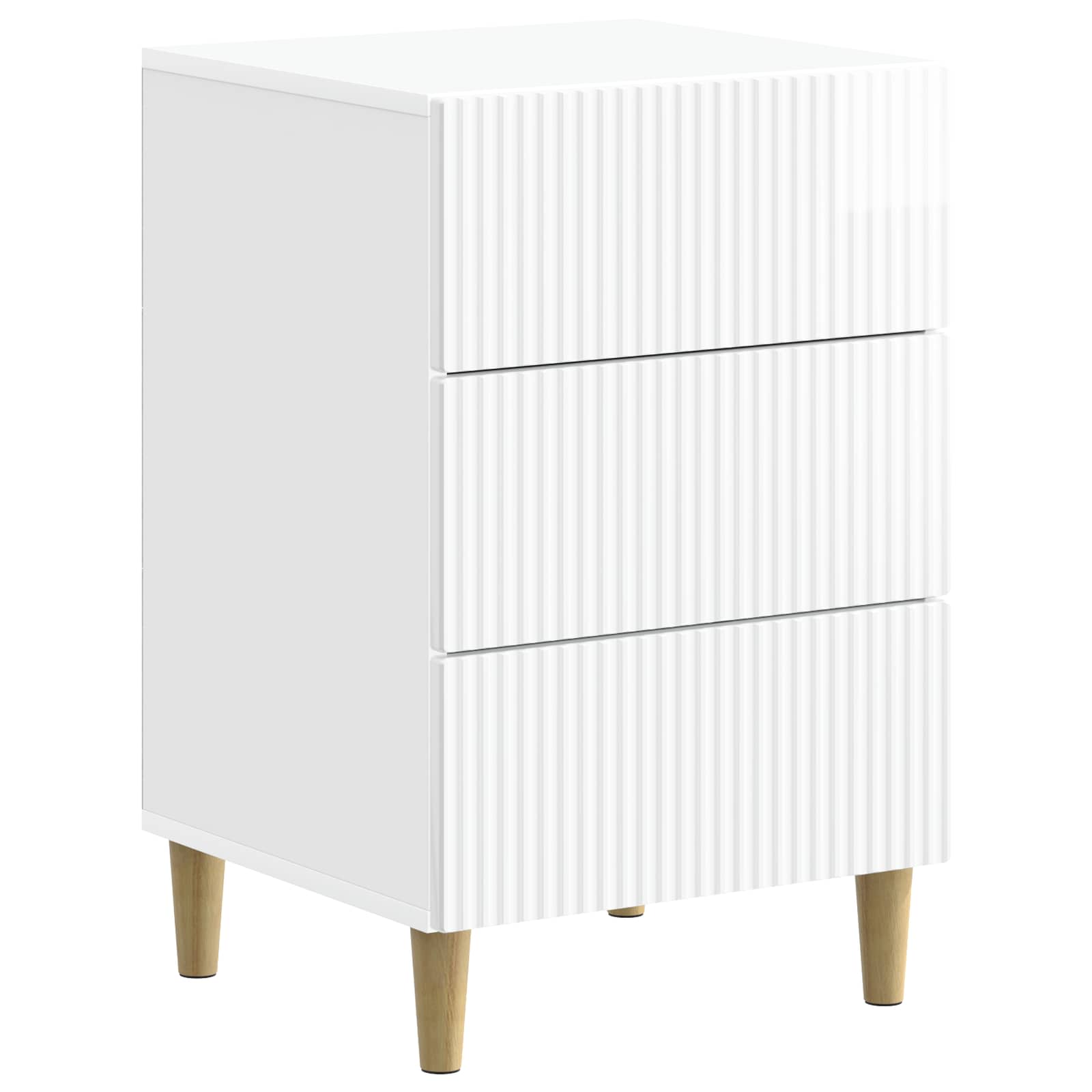 vidaXL Bedside Cabinet with Drawer High Gloss White 43 x 41 x 66.5 cm 2