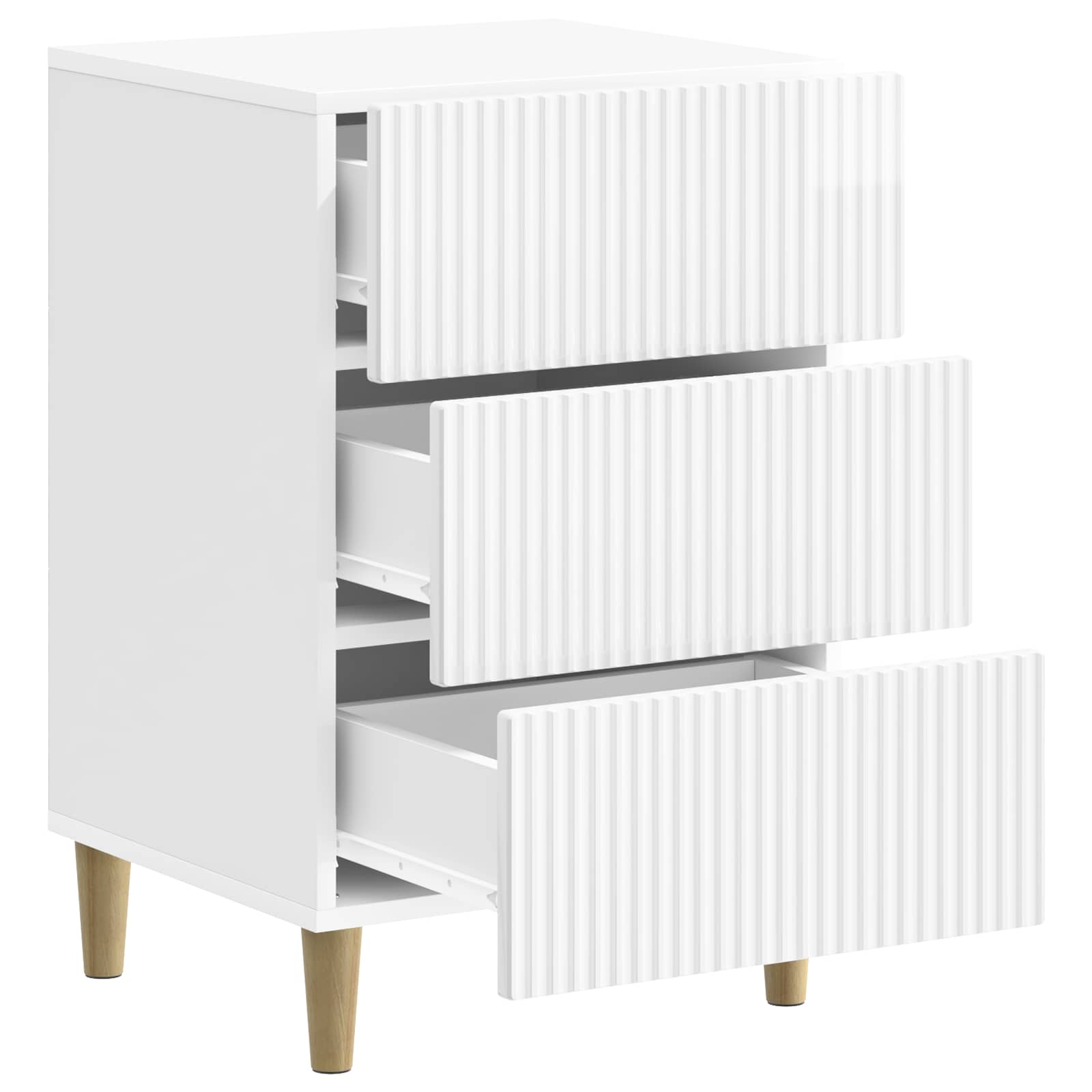 vidaXL Bedside Cabinet with Drawer High Gloss White 43 x 41 x 66.5 cm 4