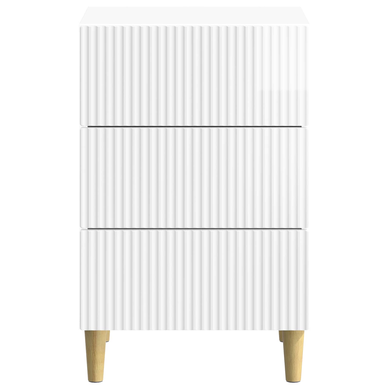vidaXL Bedside Cabinet with Drawer High Gloss White 43 x 41 x 66.5 cm 5