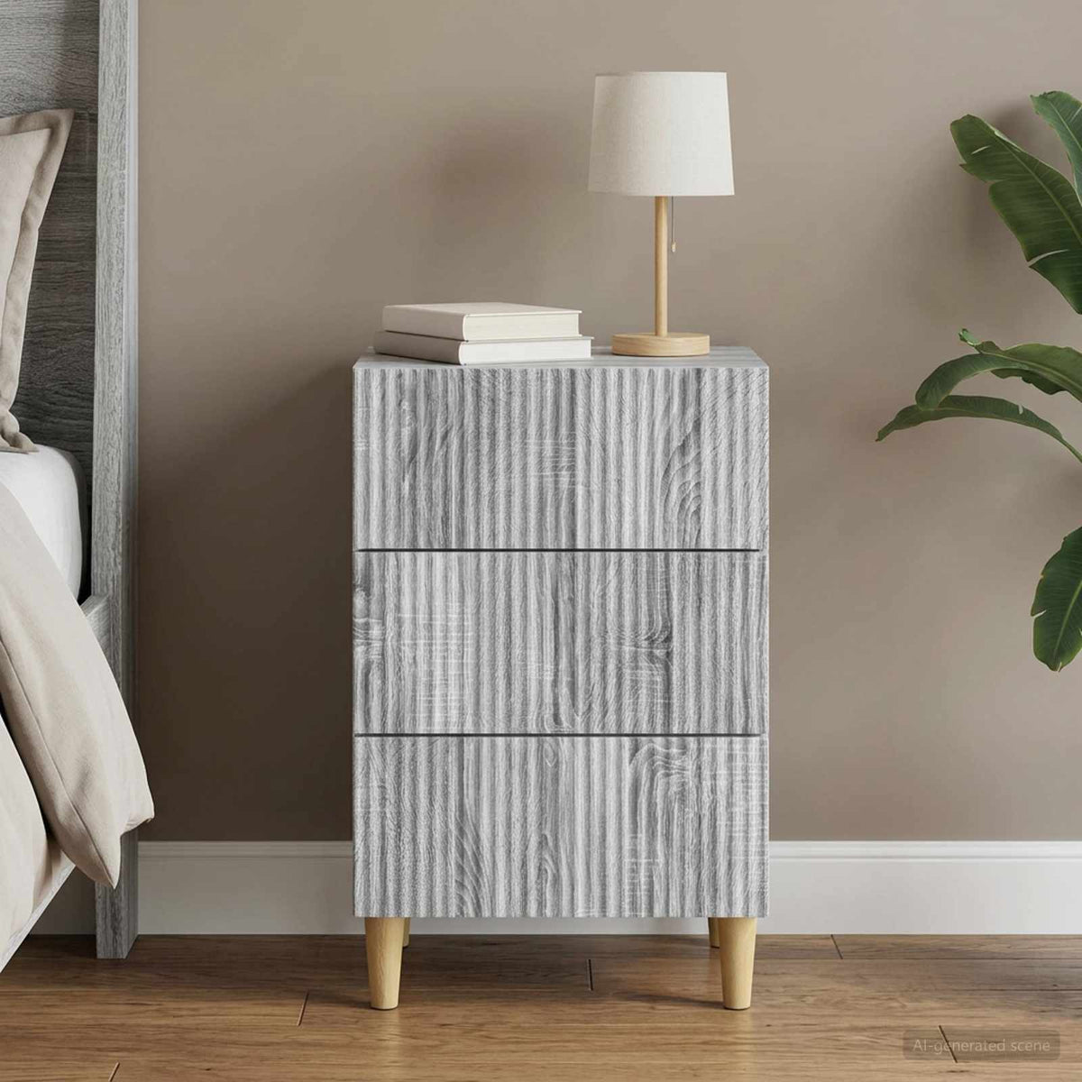 vidaXL Bedside Cabinet 43 x 41 x 66.5 cm Engineered Wood