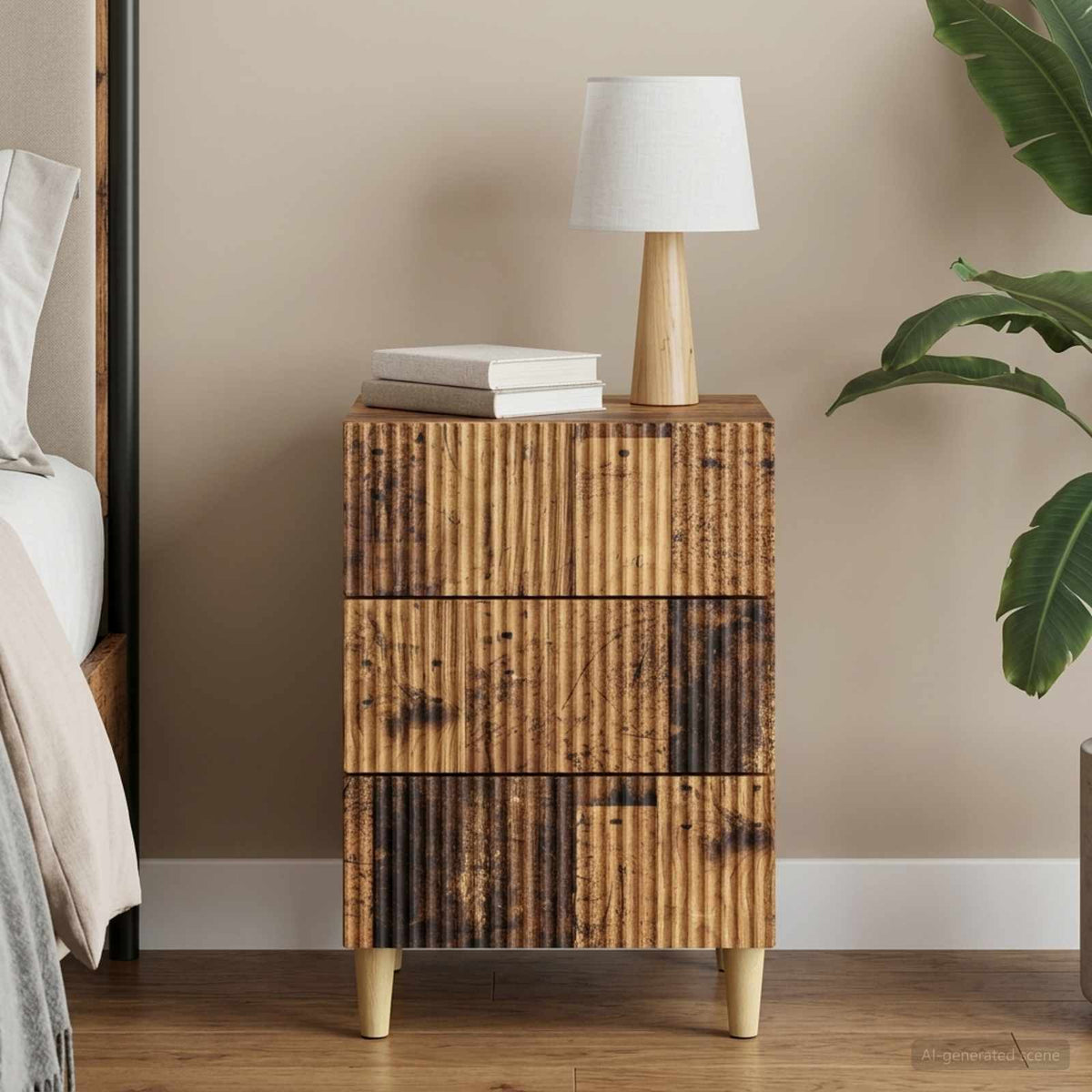 vidaXL Bedside Cabinet 43 x 41 x 66.5 cm Engineered Wood