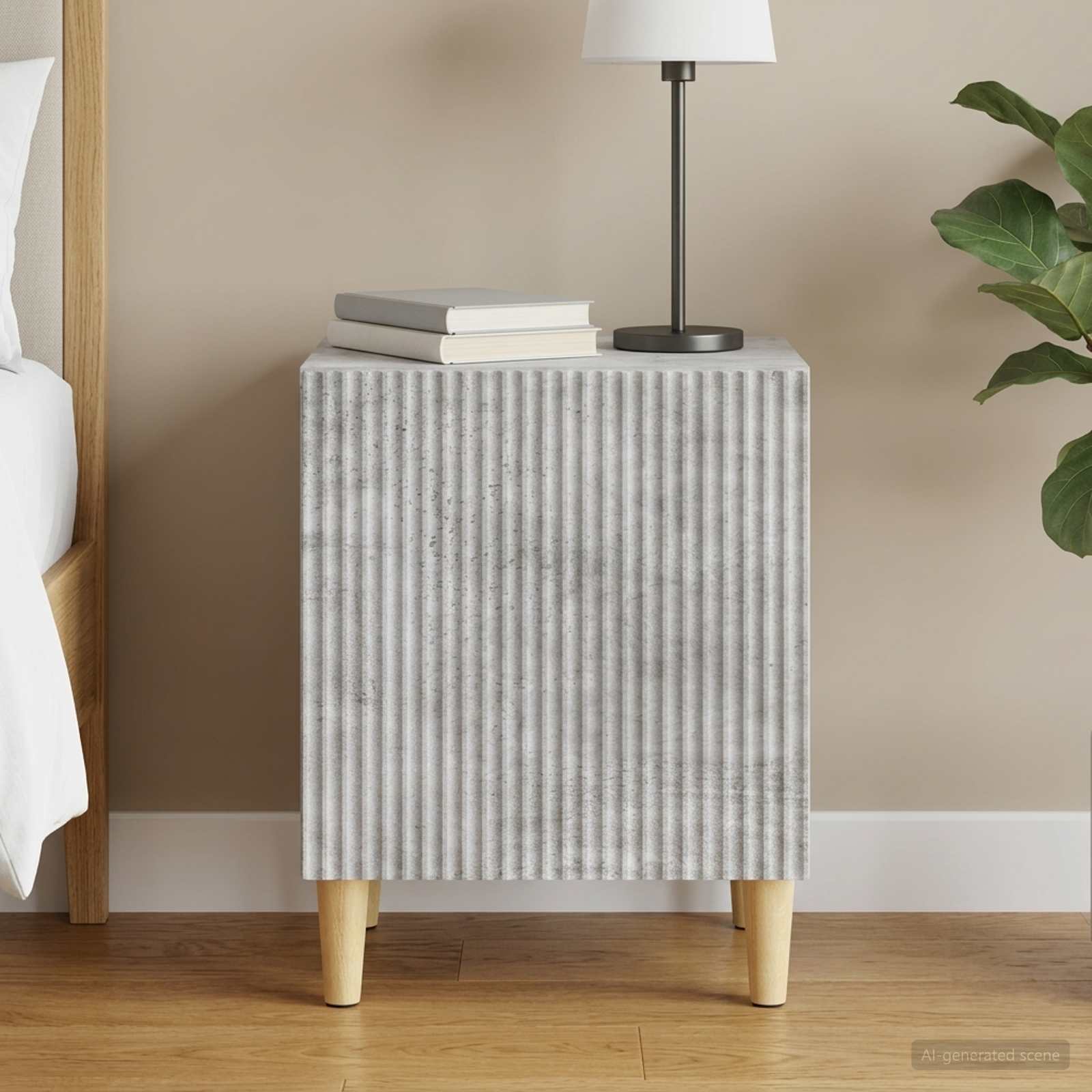 vidaXL Bedside Cabinet Concrete Grey 43 x 34.5 x 50 cm Engineered Wood 1