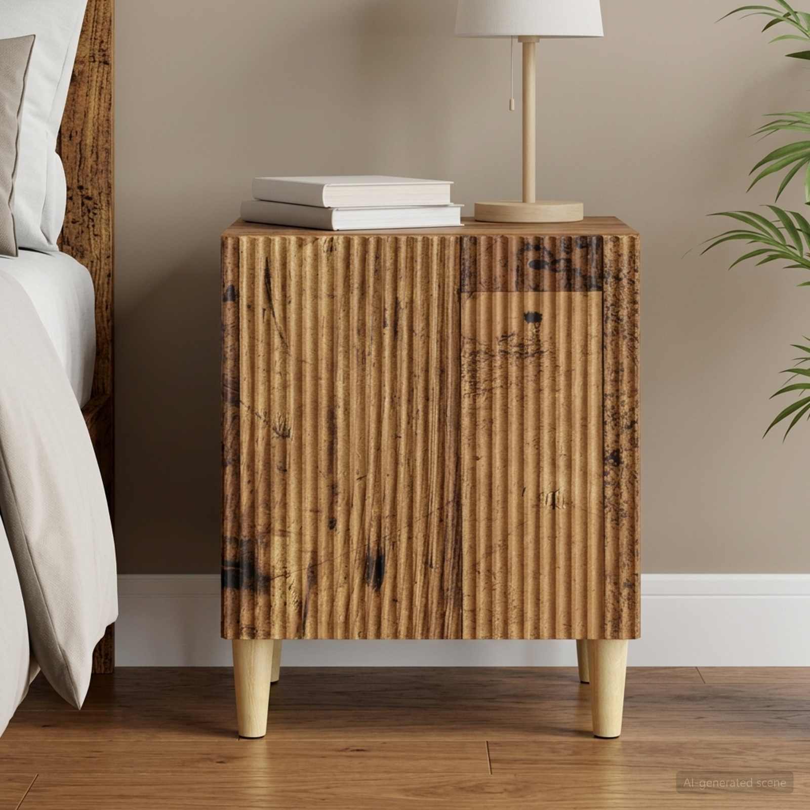 vidaXL Bedside Cabinet Old Wood 43 x 34.5 x 50 cm Engineered Wood 1