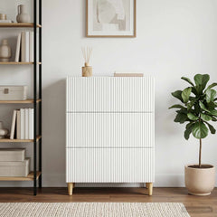 vidaXL Drawer Cabinet White 66 x 34.5 x 90 cm Engineered Wood 1