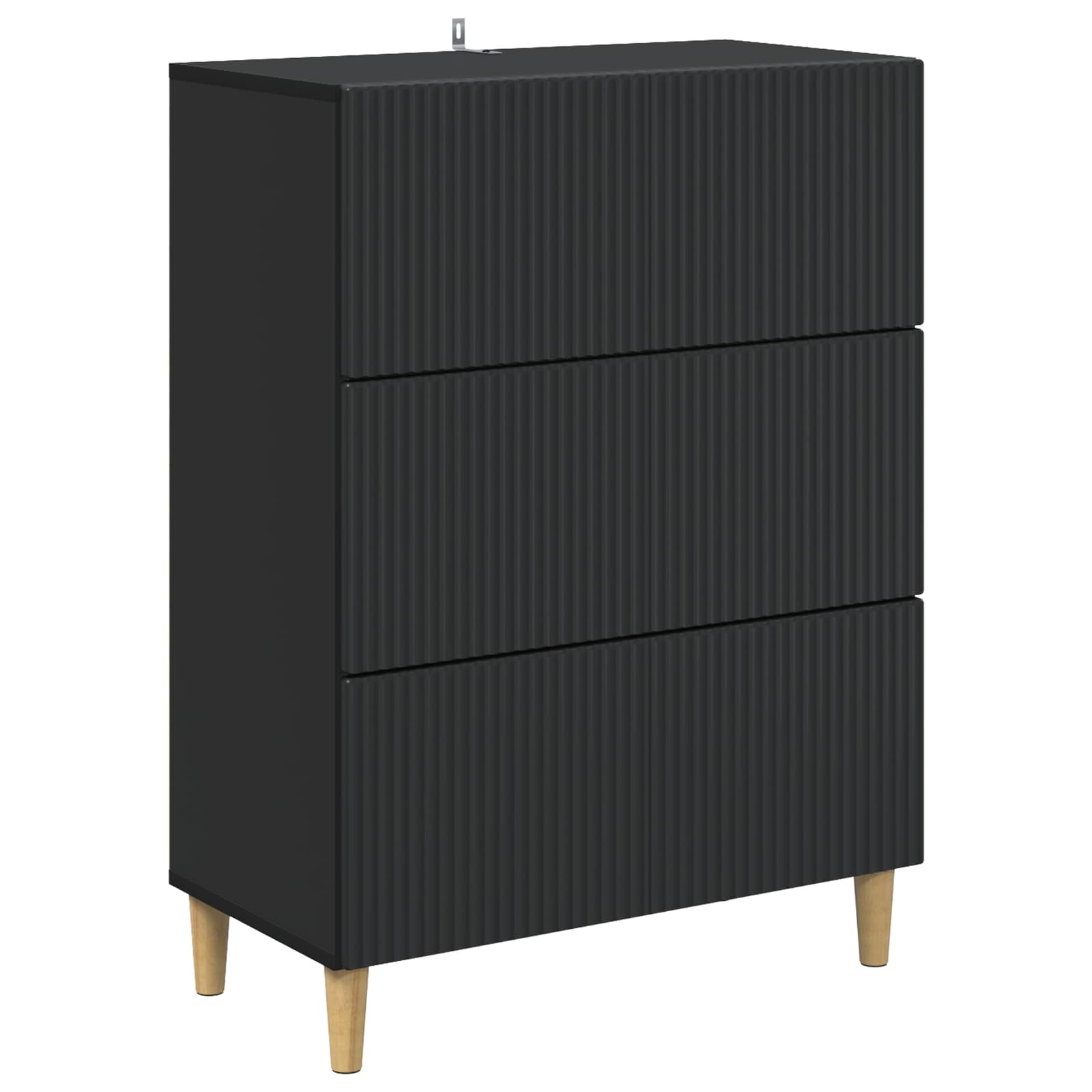 vidaXL Drawer Cabinet 66 x 34.5 x 90 cm Engineered Wood Black 2