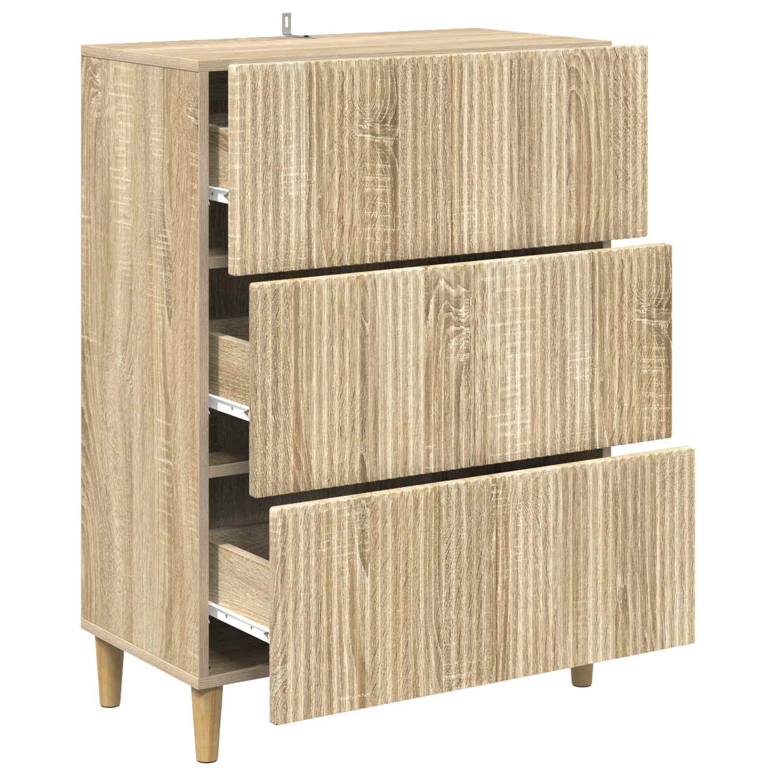 vidaXL Drawer Cabinet 66 x 34.5 x 90 cm Engineered Wood Sonoma Oak 5