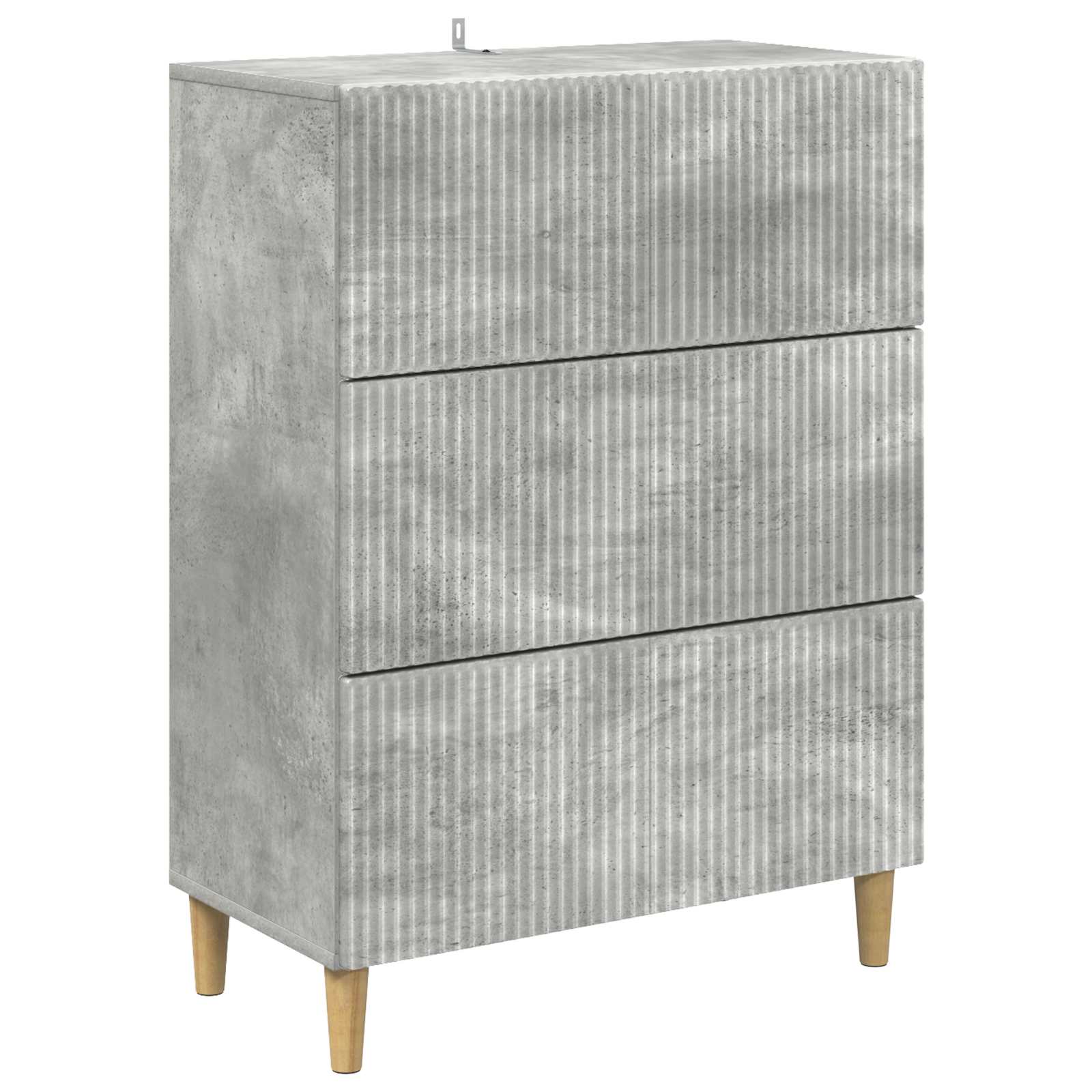 vidaXL Drawer Cabinet 66 x 34.5 x 90 cm Engineered Wood Concrete Grey 2