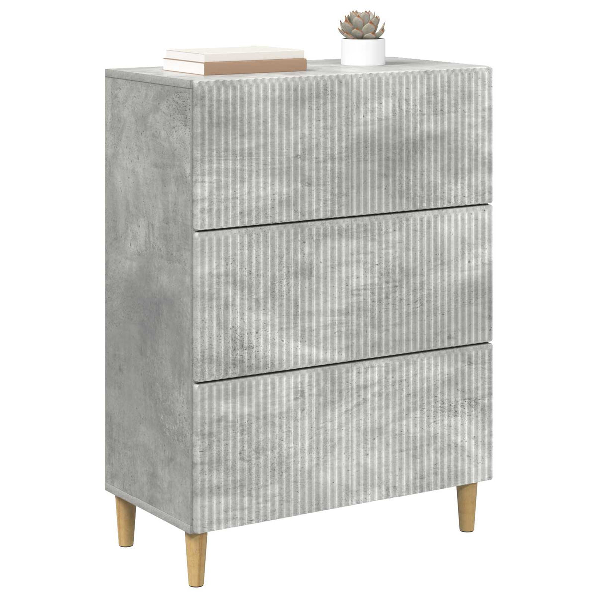 Drawer Cabinet 66 x 34.5 x 90 cm Engineered Wood Concrete grey