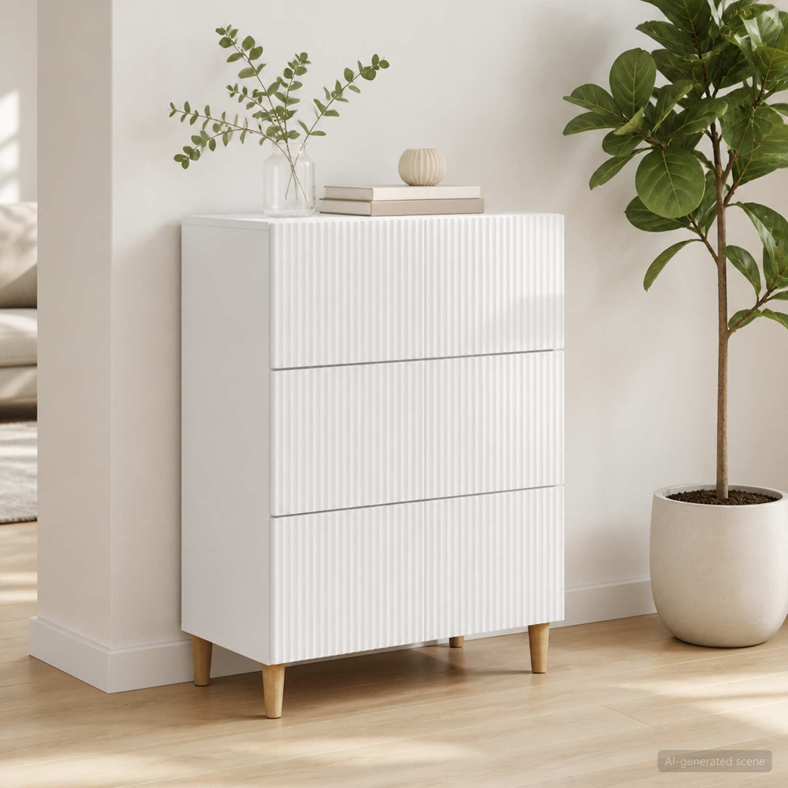 vidaXL Drawer Cabinet 66 x 34.5 x 90 cm Engineered Wood 4