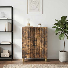 vidaXL Drawer Cabinet 66 x 34.5 x 90 cm Engineered Wood Smoked Oak 1