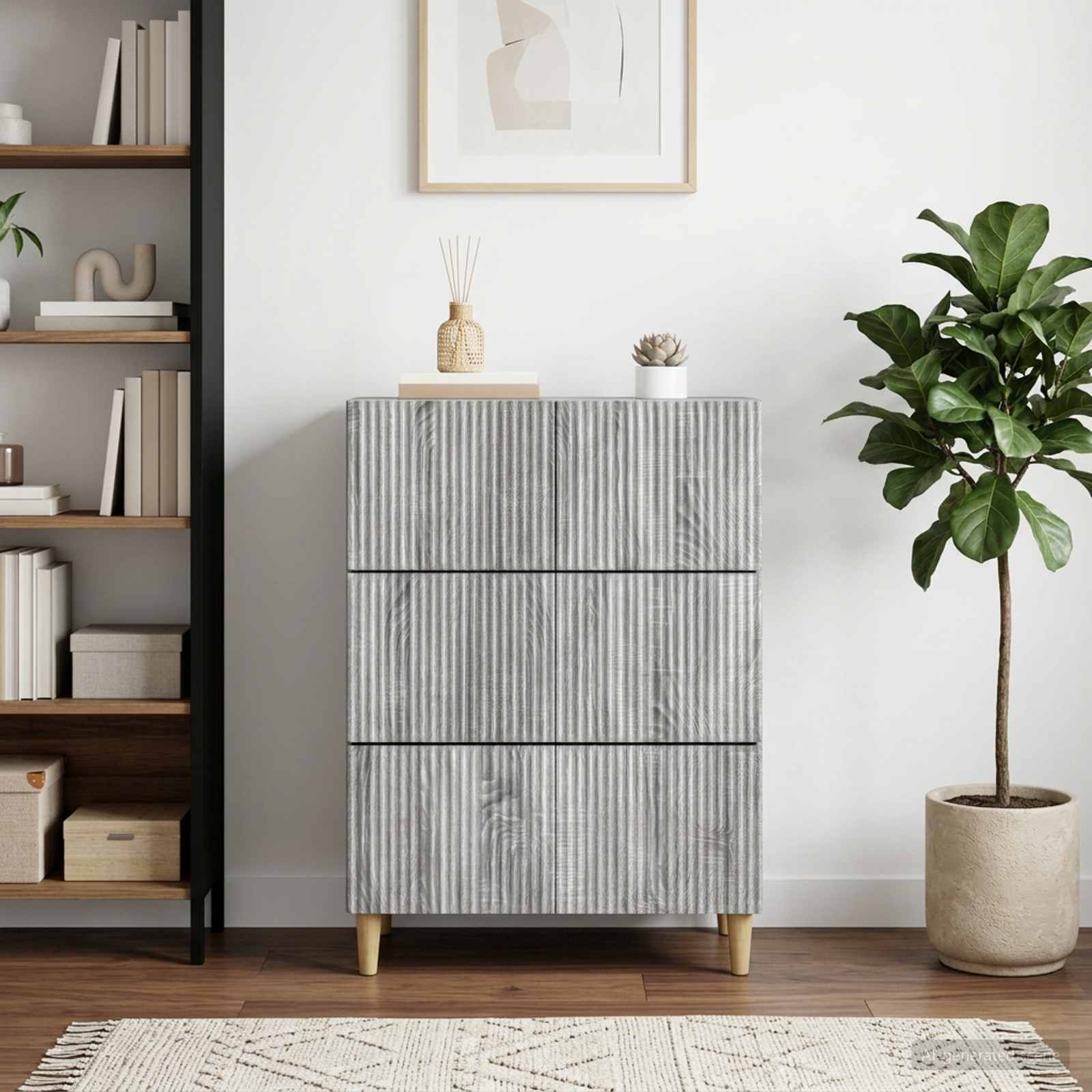 vidaXL Drawer Cabinet 66 x 34.5 x 90 cm Engineered Wood Grey Sonoma 1