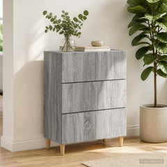 vidaXL Drawer Cabinet 66 x 34.5 x 90 cm Engineered Wood Grey Sonoma 4