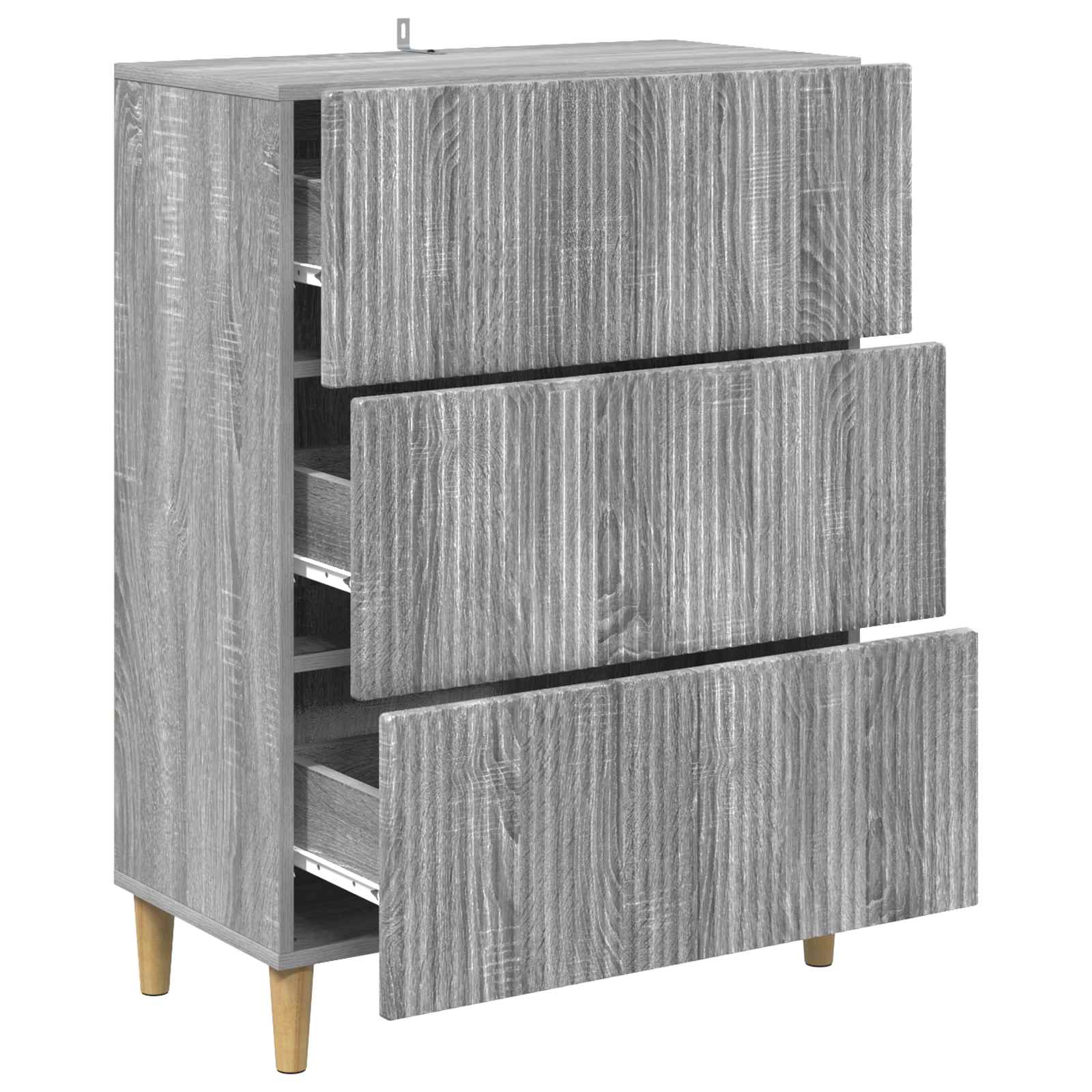 vidaXL Drawer Cabinet 66 x 34.5 x 90 cm Engineered Wood Grey Sonoma 5