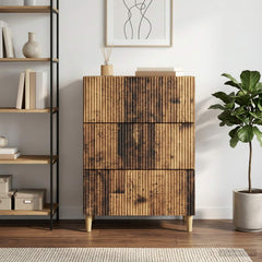 vidaXL Drawer Cabinet 66 x 34.5 x 90 cm Engineered Wood Old Wood 1